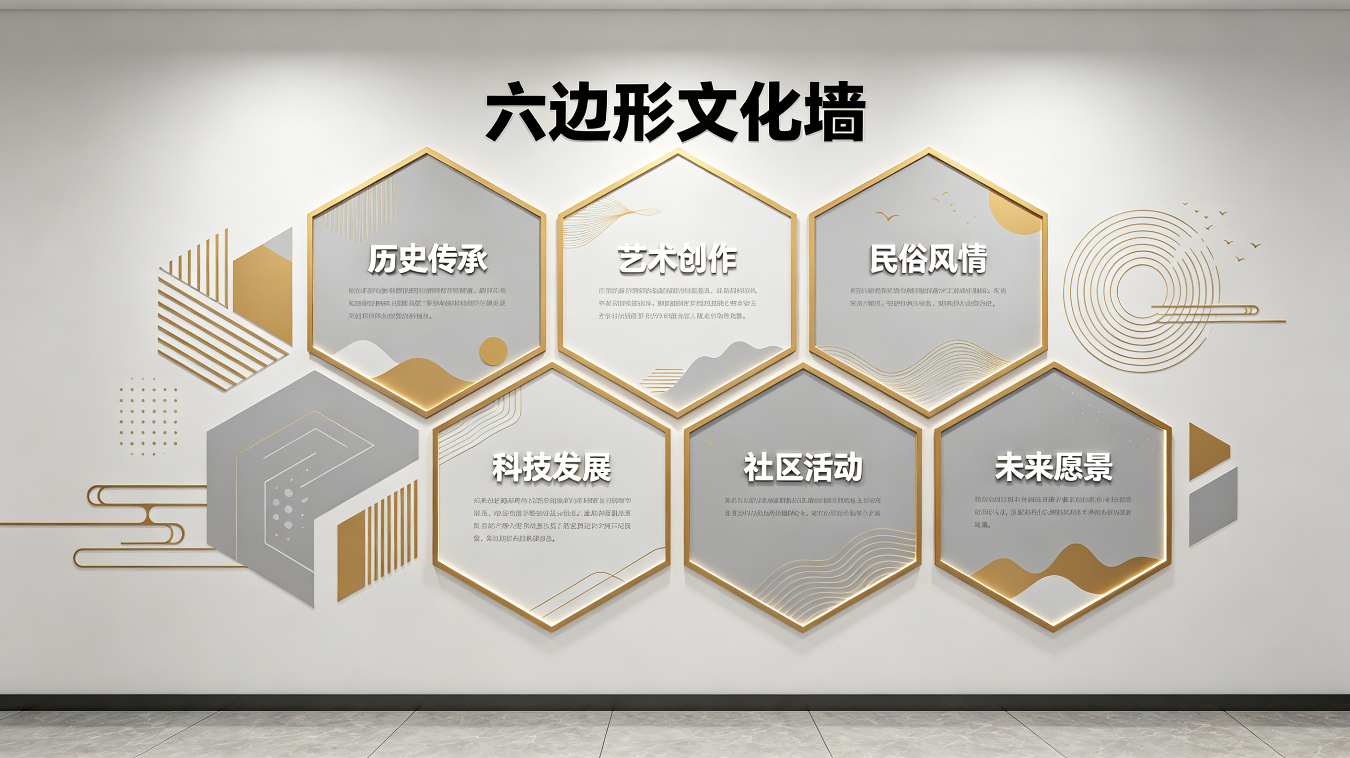 新晃企业文化墙 | 六边形信息美学